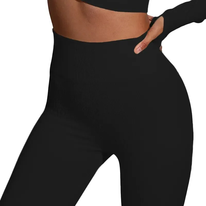 Ribbed Leggings Women Yoga Pants