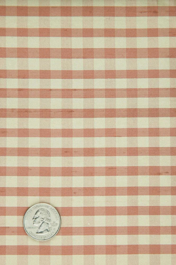 Rose Dawn Gingham Shantung 553 Fabric