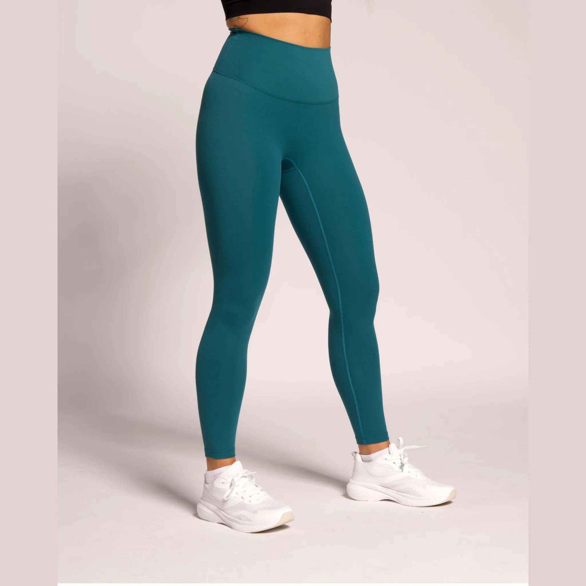 SkinHug High-Waisted Leggings-Sea Green