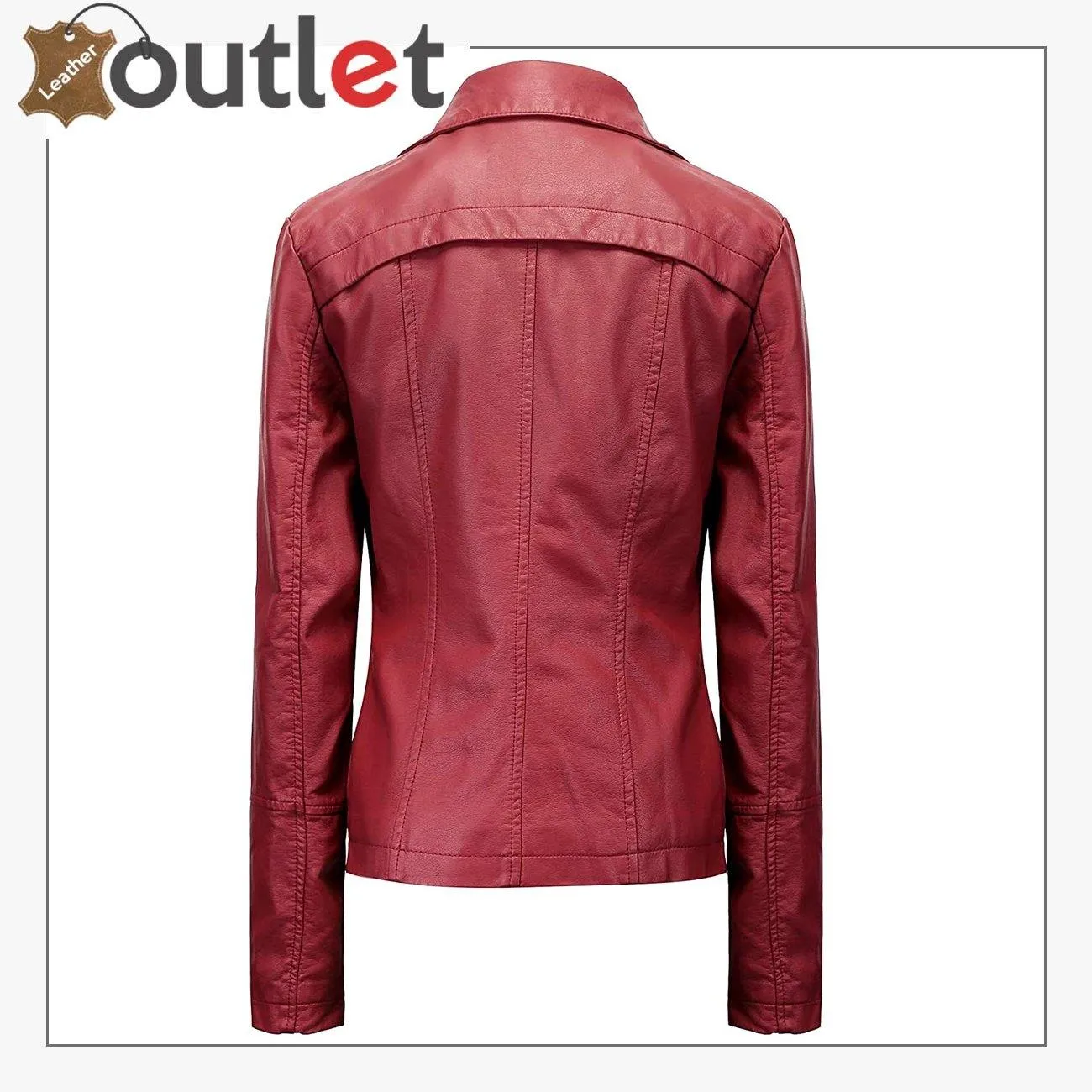 Style Plain School Leather Bomber Jacket For Women