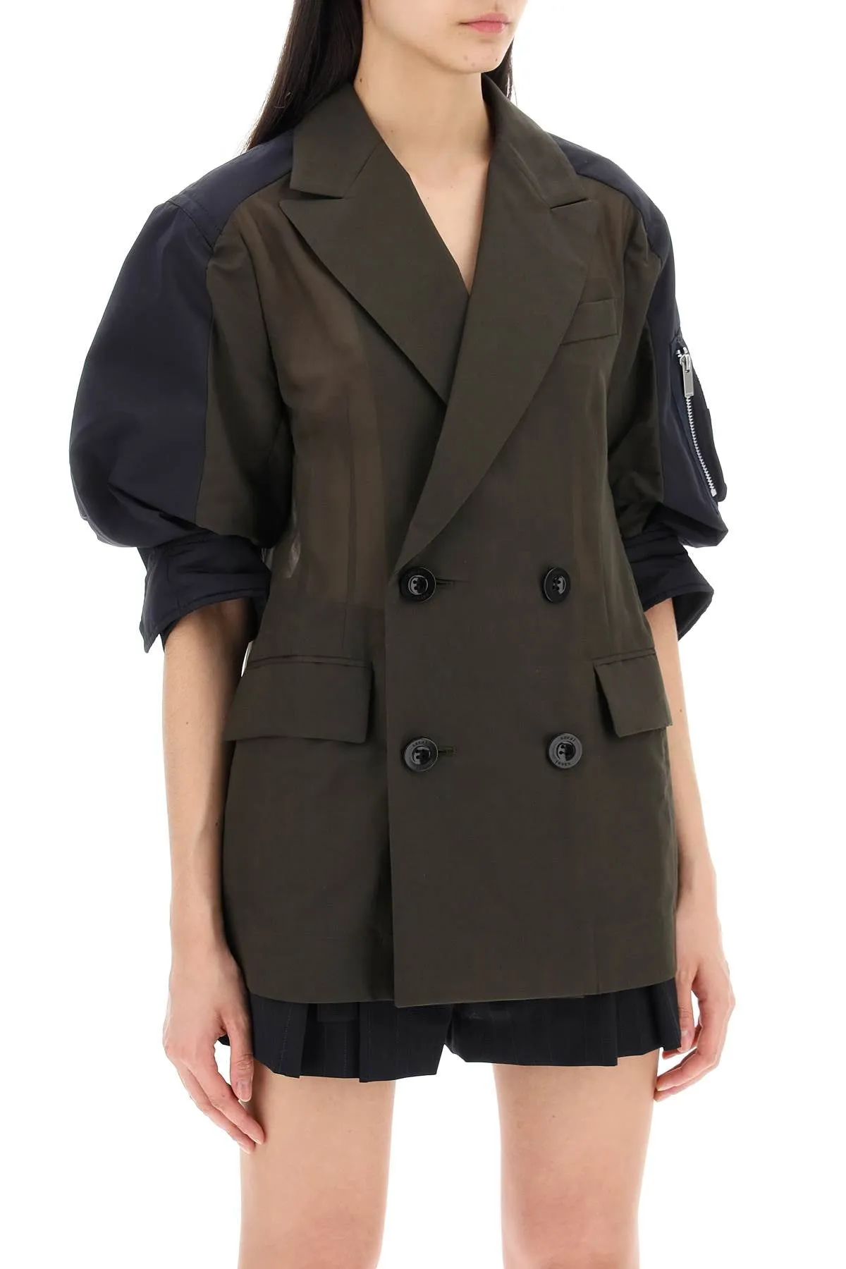 Taffeta Sleeve Jacket With Eight