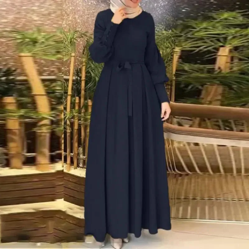 Traditional Muslim Maxi Dress - Solid Colors