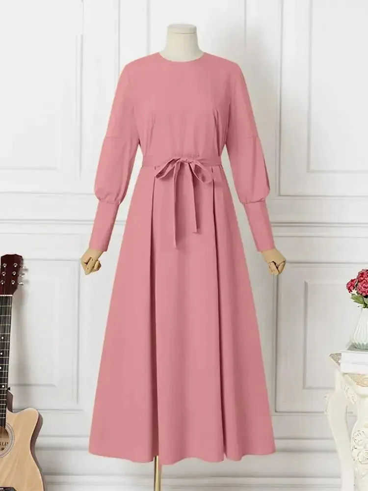 Traditional Muslim Maxi Dress - Solid Colors