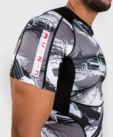 VENUM-04552-618  Electron 3.0 MMA Muay Thai Boxing Rashguard Compression Short Sleeves T-shirt Size M-XL Grey Red