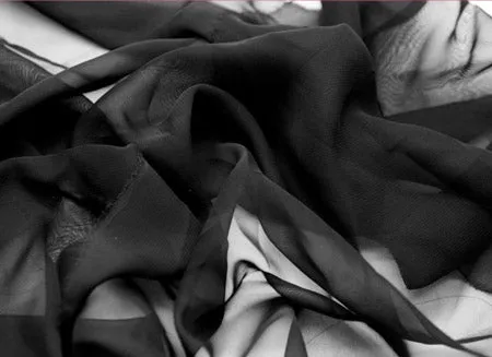 viscose Georgette fabric black colour 44&quot; wide