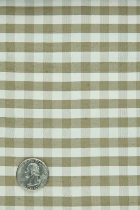 White Silver Sage Gingham Shantung 348 Fabric