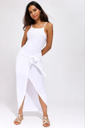 White Tie Detail Maxi Dress