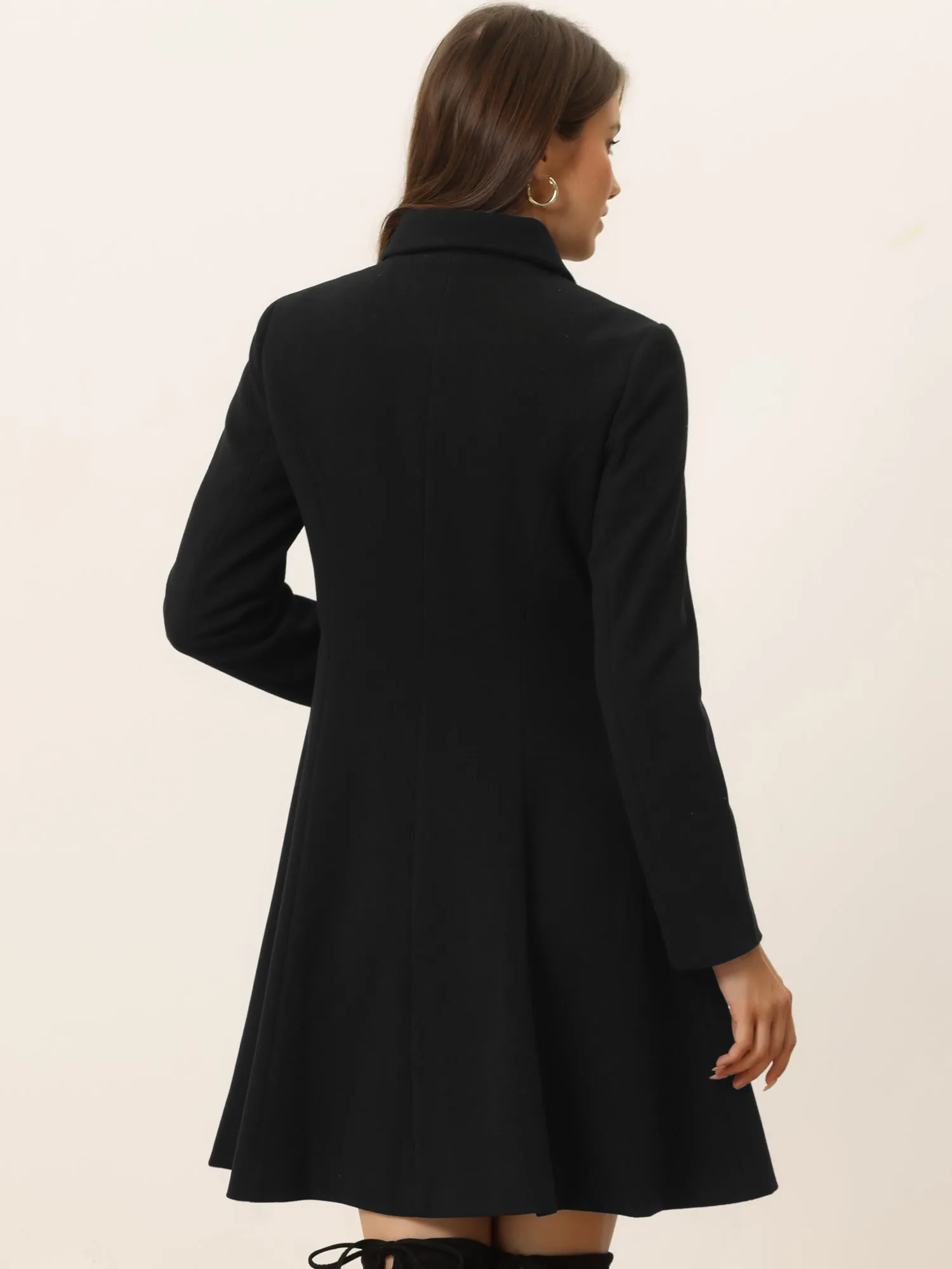 Winter Double Breasted Vintage A-line Flare Long Coat