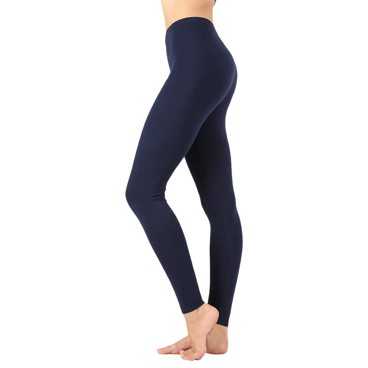 Women Basic Solid Color Cotton Full Length Leggings