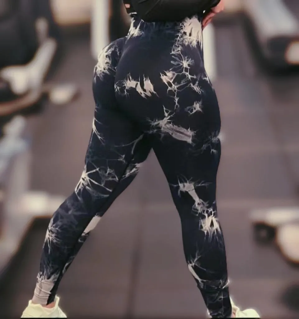 Women Tiedye Gym Seamless Yoga Pants