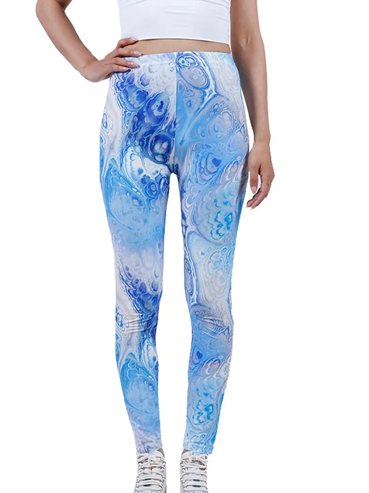 Womens Graffiti Style Slim Stretch Trouser