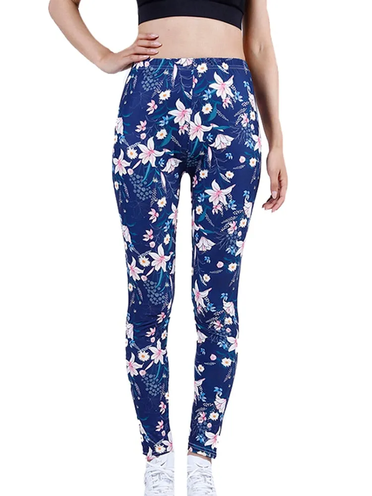 Womens Graffiti Style Slim Stretch Trouser