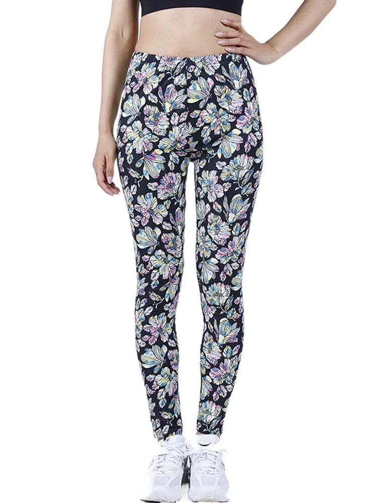 Womens Graffiti Style Slim Stretch Trouser