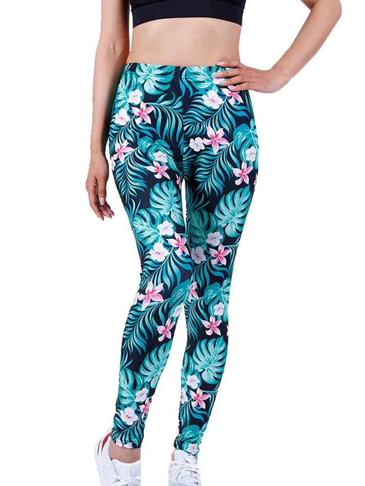 Womens Graffiti Style Slim Stretch Trouser