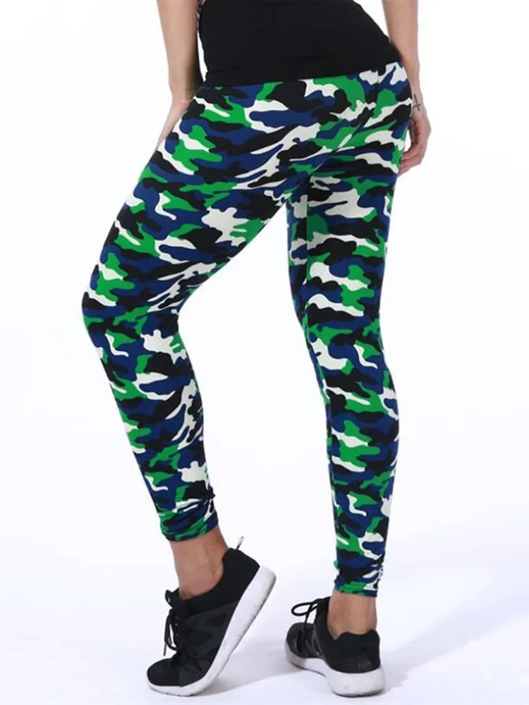 Womens Graffiti Style Slim Stretch Trouser