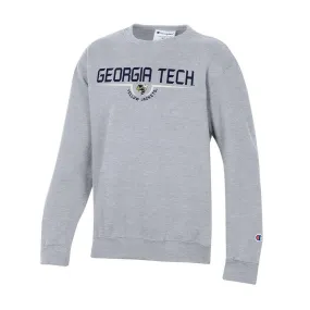 Youth Georgia Tech Buzz Wordmark Crew Sweatshirt